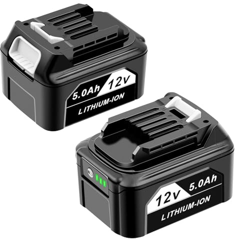 EICHXO 2 Piezas 12V 5000mAh Litio-Ion Batería para Makita BL1041B BL1040 BL1020B Compatible con Makita DF031D, DF0331D, TD110D, JR103D, JR105D