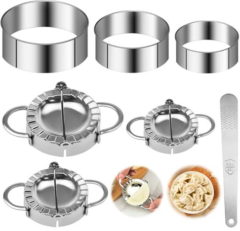 ZITUZY 7 Stück Edelstah Ravioli Former, Edelstahl Teigtaschenformer Set (Löffel mitbringen), Küche Teigtaschenformer Set, Ravioli Aussteche, für Küche Werkzeuge Knödel Ravioli Biscuit Cutters (Silber)
