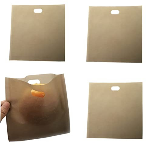 MAGICLULU 4pcs Non Stick Toaster Bags for Sandwiches Reusable Bread Bags for Pizza Slices Dishwasher Safe