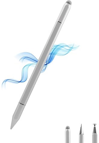 Luntak 3 in 1 iPad Pencil,Hohe Empfindlichkeit und Präzision Universal Stylus Pen Disc Touchscreen Stift für Smartphone/Tablets Inklusive iPhone,iPad,Samsung,Surface,Lenovo,Huawei,Xiaomi-Silber