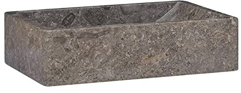 Gecheer Lavandino,da Bagno,Appoggio,in Marmo,Grigio,45x30x12 cm,Lavabo da Bagno Appoggio,Lavandino Rettangolare,Lavabo Rettangolare,Lavandino in Marmo,Lavandino d'Appoggio