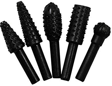 Feilen-Set, Metallfeilen-Set, 5-teiliges Raspelfeilen-Bohrer-Raspel-Set, 1/4-Zoll-Schaft, rotierende Bastelfeilen, Raspelgrate, Bit-Schleifkraft, Holzbearbeitung, rotierende Raspelfeile, robuste Feile