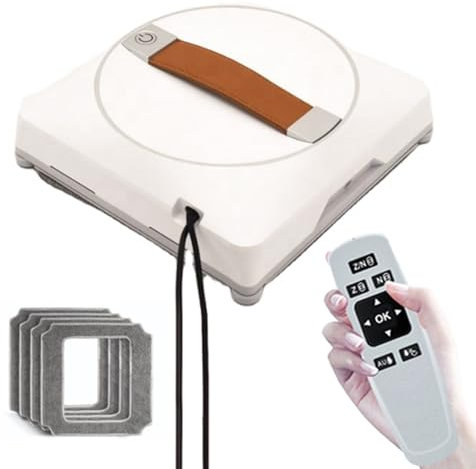 Quixnova Window Cleaner Robot with Automatic Water Spray, with Power Failure Protection and Safety Rope 3000Pa Suction, for Windows, Tiles, Bathrooms