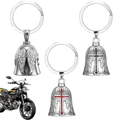 3 Stück Guardian Bell Biker Bell Motorrad Glöckchen Guardian Bell Motorrad Motorrad Schlüsselanhänger Biker Glocke Motorrad Glocke Glücksbringer Geeignet für Motorradzubehör Oder Schlüsselanhänger