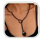 APMGONT Chaînes de Slip, Taille Réglable Chaîne à Maille Forçat pour Pendentif, Pendentif en Forme de Cœur, Inclus pour Votre Fille et Votre Mère, Anniversaire, Noël, Fête des Mères (Serrure noire)