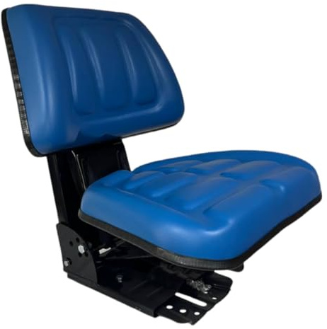 Asiento Universal PVC Negro Para Carretillas Elevadoras, Tractores, Toritos, Excavadoras, Maquinas Industriales, Maquina Ganadera, Motos Agrícolas, Asiento Segadora, Montacargas (RM30/BLUE)