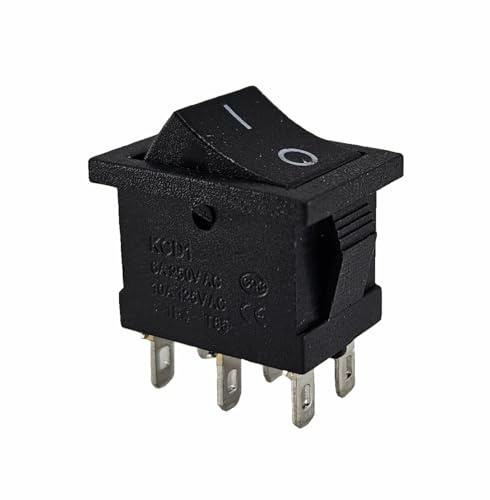 Wippschalter, Umschalter, 6-pin 6A 250VAC, 12VDC 20A, Ein/Ein, Geräteschalter