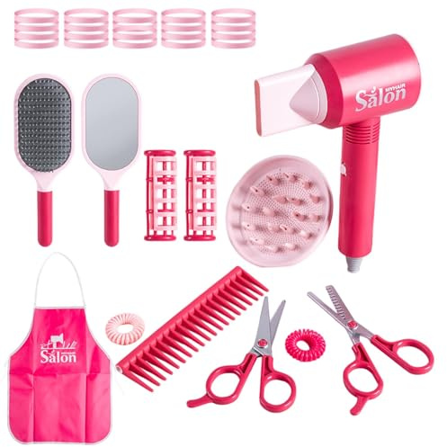 Kids Hairdressing Set Kids Hair Salon Playset Realistic Girl Beauty Salon Playset Hair Styling Set For Girls, Hair Dryer, Haircut, Hair Salon, Simulation Kindergarten
