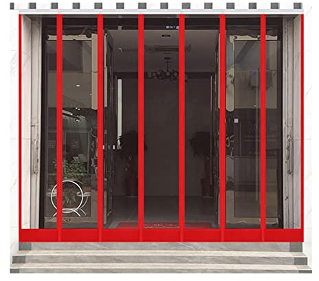 Magnetischer thermisch isolierter Türvorhang, transparente PVC-Platte, winddicht, schalldicht, automatisches Schließen, ideal für Terrasse, Balkon, Einkaufszentrum, energieeffizienter Thermovorhang