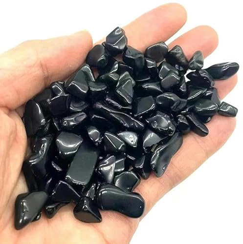 Pierres naturelles et cristaux Gravier Petite pierre roulée Décor de réservoir Énergie de guérison Pierre précieuse Décoration d'aquarium à domicile - Obsidienne noire