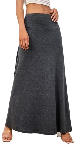 Adigaber Femmes Bohème Jupes élastique Maxi Jupes Taille Haute Longues Tube Yoga Jupe