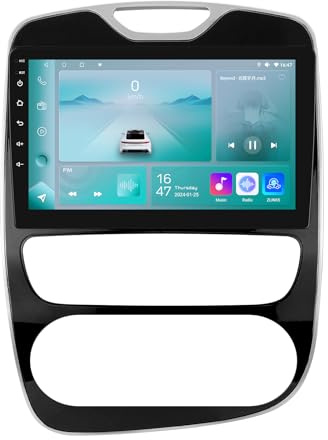 Ossuret Autoradio para Renault Clio 4 (2012-2019), pantalla táctil Android 13 de 10.1 pulgadas 2+64 GB Navegación GPS con CarPlay Android Auto WiFi SWC Bluetooth USB