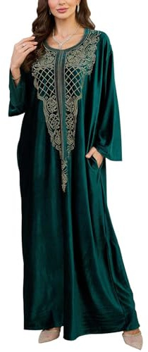 Orshoy Damen Strand Kaftan Strandkleid Langes V-Ausschnitt Kleid Beachwear Cover Up Bademode Strandponcho Vertuschungen Sleepwear Sarong Pareo Sommer Dunkelgrün