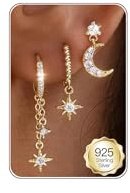 HANLI Orecchini Cerchio Pendenti Perle Donna Oro Placcato 14K e Zirconi Cubici Anallergici Leggeri Trendy Gioielli di Moda per le Donne