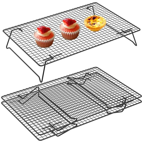 3pcs Cooling Racks for Baking, 42x27cm Stackable Stainless Steel Cake Cooling Rack, Baking Tools & Accessories for Cookies & Biscuits,Grill Holder,High Temperature Resistant Oven and Dishwasher Safe