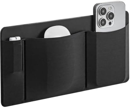 Funda para Ratones De Portátil,Organizador Adhesivo para Ratones Inalámbricos | Funda Multiusos con 3 Bolsillos para Accesorios Informáticos Portátiles