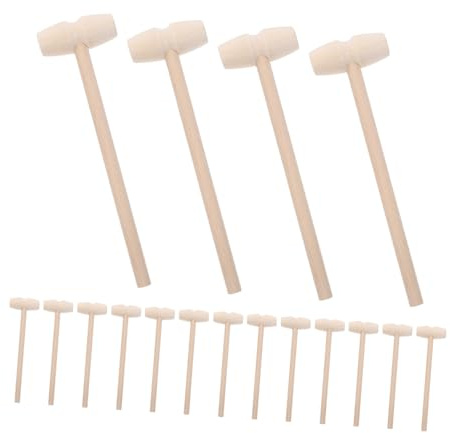 SOPOTUTU 30pcs Mini Wooden Mallet Hammer for Woodcraft Hammer for Cracking Chocolate Eggs Interactive Learning Tool Easy-grip Small Wood Mallet for Cake Parties and Festivals