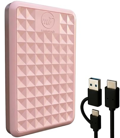 ModusTech Disque dur externe portable 320 Go USB 3.0/Type-C - Disque dur fin haut débit pour sauvegarde, stockage, jeux - Compatible avec PC, Mac, ordinateur portable, PS4, PS5, Xbox, Windows, MacBook