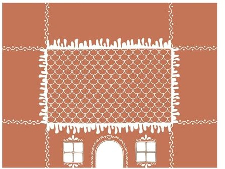 Gingerbread House Christmas Tablecloth, Interactive Playhouse with Cut-Out Window, Festive Winter Pattern Cloth for Party Dining Room Kitchen Decor