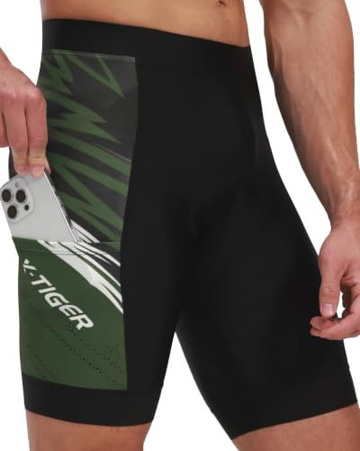 X-TIGER Culotte Ciclismo Hombre 5D Gel Acolchado Pantalon Cortos MTB