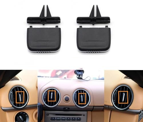 Pannello di ricambio per presa dell'aria condizionata dell'auto, per cruscotto anteriore, griglia di sfiato, ricambio per Boxster per Cayman 987 2006-2012 987552131, nero tinta unita (1 paio Silder