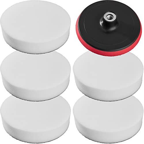 TecTake 5 éponges de Polissage 180mm + Disque de Rotation pour Machine à polir