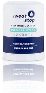 SweatStop FUSSPUDERSTIFT mit Zimt & Menthol 60g für trockene Füße – hautfarbener Fußpuderstift absorbiert Fußschweiß - gegen Fußschweiß & Geruch