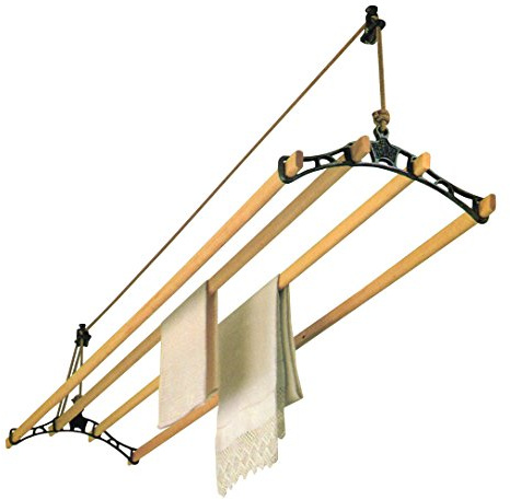 Sheila Maid ®, Original Indoor Ceiling Clothes Laundry Drying Airer Rack - 4 Rail - 72 (183cm) Long- Black Cast Iron