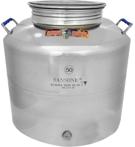 Edelstahlbehälter 50 Liter Ölschweißkonstruktion mit Schraubverschluss