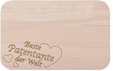 FABRIKSTORES Frühstücksbrettchen Holz, Gravur Beste Patentante der Welt | aus Holz, individuell gravierbar, Geschenkidee zum Geburtstag oder Weihnachten, Küchendeko