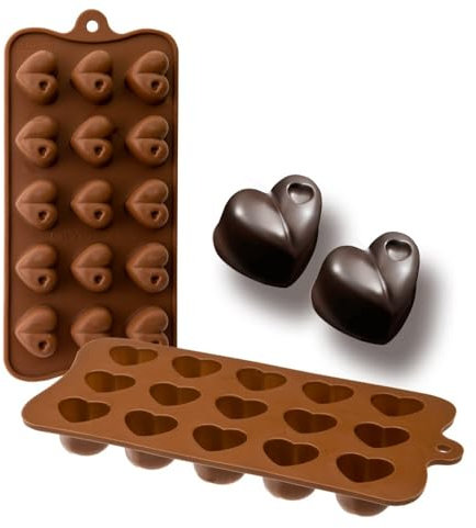 Ibili 860301 - Molde bombón Corazón 15 cavidades 100% silicona