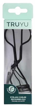 TRUYU Recourbe-Cils Classique – Recourbe-cils professionnel en acier au carbone – Noir mat avec coussinets en silicone de rechange pour une courbure longue durée