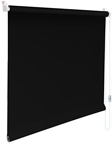 Sonnenschutz-HH - Mini-Rollo Minirollo Klemmfix Klemmrollo Kettenzugrollo Breite x Höhe STOFFMAß 110x140 cm - 110 x 140 cm – SCHWARZ Sichtschutzrollo Sichtschutz-Rollo Fensterrollo Easy&Fix montiert Seitenzugrollo inkl. Klemmträger/Klemmhalter