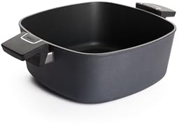 Woll Diamond Lite Kasserolle viereckig - Induktiv -, 26x26 cm, 10.5 cm hoch, 5.5 Liter, mit 2 Seitengriffen - Geeignet für alle Herdarten, Aluminiumguss, Antihaft-Versiegelung, backofenfest, anthrazit