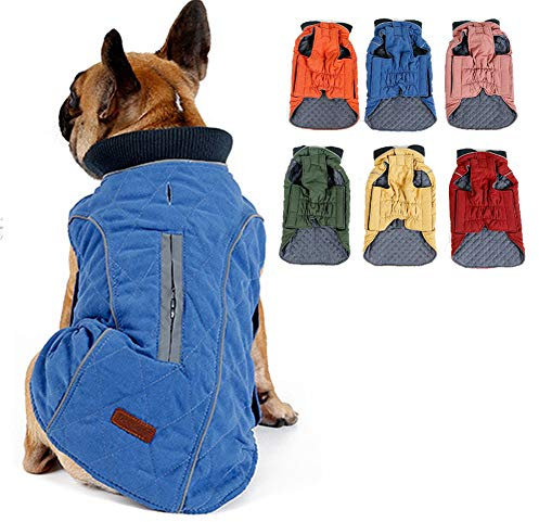 Winter Hundemantel Warm Kariert Hundejacke Haustier Jacke Hundebekleidung Kleidung Weste Reversible Winddicht Winterjacken Mäntel Schneeanzug Für Kleine Mittlere Große Hunde Mit Gurtloch,Grün,XL