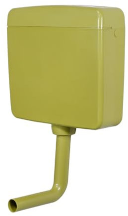 Belvit WC Spülkasten 3-9L - Aufputzspülkasten in Moosgrün geräuscharm & wassersparend, Wasserkasten Toilette mit Start-Stopp-Funktion, 3-fach Anschluss, Komplettset