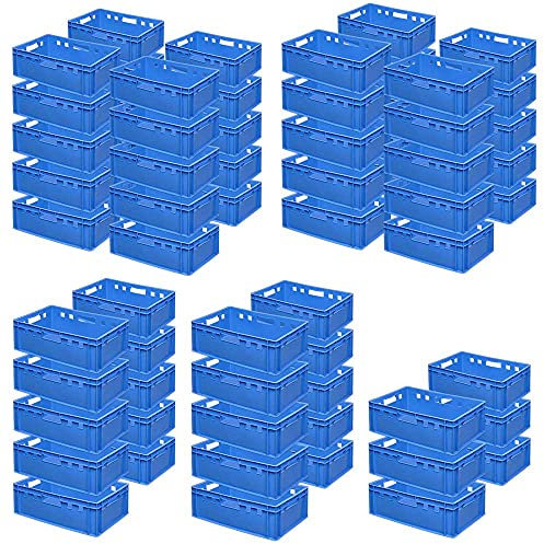 BRB 66 Fleischkisten E2, blau, lebensmittelecht, 4 Durchfassgriffe, LxBxH 600x400x200 mm, 40 Liter