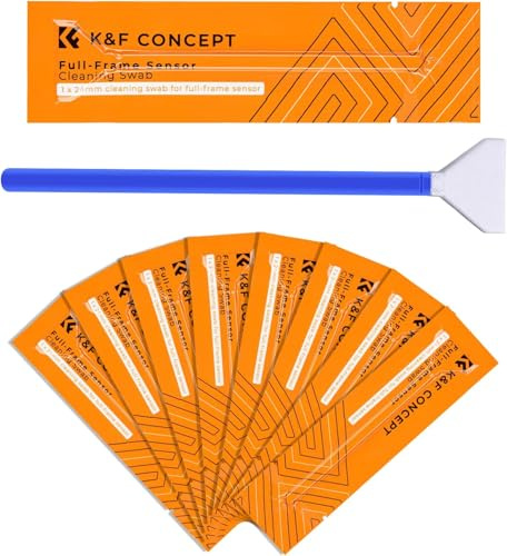 K&F Concept Cleaning Kit 10 x 24mm APS-C Sensor Cleaning Swab, DSLR or SLR Digital Camera Cleaning kit and Full Frame Sensor Cleaning Swab (24mm Cleaning stick)