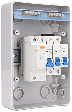 Caja de Distribución, 230V 2 Vías Impermeable Caja Cuadro Electrico, ABS + PC de La Carcasa Cuadro Electrico para Garajes, Caravanas, Talleres, Equipos