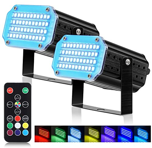 2 PACCHI LED Mini Strobe Lampada, Attivato dal Suono e Controllo Della Velocità del Flash Light con 48 LED Luminosi Illuminazione per Feste da Ballo DJ di Compleanno Karaoke Natale Spettacolo di Nozze