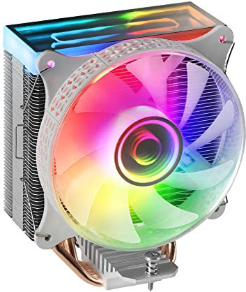 Mars Gaming MCPUVRW, Ventirad pour CPU, Double Miroir Infini ARGB, 4 Heatpipes HCT, TDP 180W, Ventilateur PWM Ultra-silencieux 12cm, Blanc