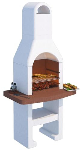 Briconess.com Barbecue prefabbricato in Cemento con Cappa e griglia Beton Brace