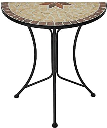 Gravidus Mosaiktisch Amarillo Halbrund Stahl Mosaik Balkontisch Gartentisch Balkon Garten