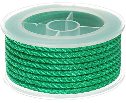 sourcing map Hilo de Nylon, Cuerda de Abalorios de Cordel, Cordón Trenzado Extrafuerte 3mm para Pulseras Joyería Fabricación Bricolaje Artesanía 4M/13 Pies, Esmeralda Verde
