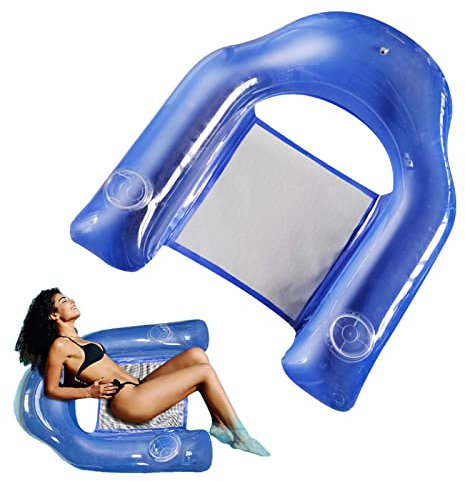 Fulenyi Aufblasbarer Poolstuhl - Schwimmer für Schwimmbad faltbar | Aufblasbare Pool-Stuhl-Lounge schwimmt mit Getränkehalter, schwimmende See-Floß-Wasserstuhl-Liege