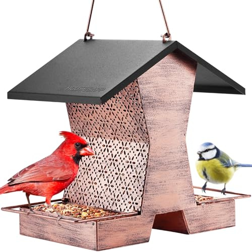 HouseSapp Vogelfutterspender zum Aufhängen im Freien, großes Fassungsvermögen, 1,1 kg, Vogelfutterspender für Wildvögel, als Geschenk für Vogelliebhaber, Garten, Terrasse, Kardinäle, Blue Jay, KM-002