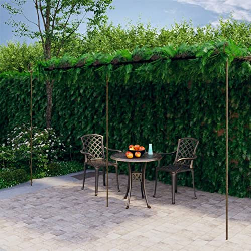 Homgoday Pergolato in Ferro Battuto per Rose e Piante Rampicanti, Colore Marrone Antico, Dimensioni 6x3x2.2/2.5 m, Ideale per Giardino e Patio