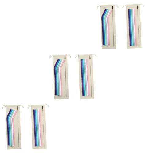 SOLUSTRE 6 Juegos De Vasos De Reutilizables Pajitas Reutilizables Para Beber Pajitas Portátiles Pajitas Para Bebidas Vasos Reutilizables Pajitas Plegables Para Café Pajitas
