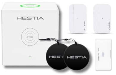 HESTIA Smart Cube Smart Home Security Bundle Set,WiFi Alarm System for Base Station, Door Window Sensor, Remote, RFID Tag, SAFE-TECH HS-01-SCU