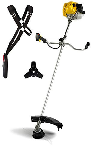 Texas Rasentrimmer Benzin BCU43 Motorsense Freischneider 2in1 Sense Trimmer | 43 CCM² | 1,7 PS | 2-Takt | Profi-Tragegurt | 3-Zahnmesser | Fadenspule